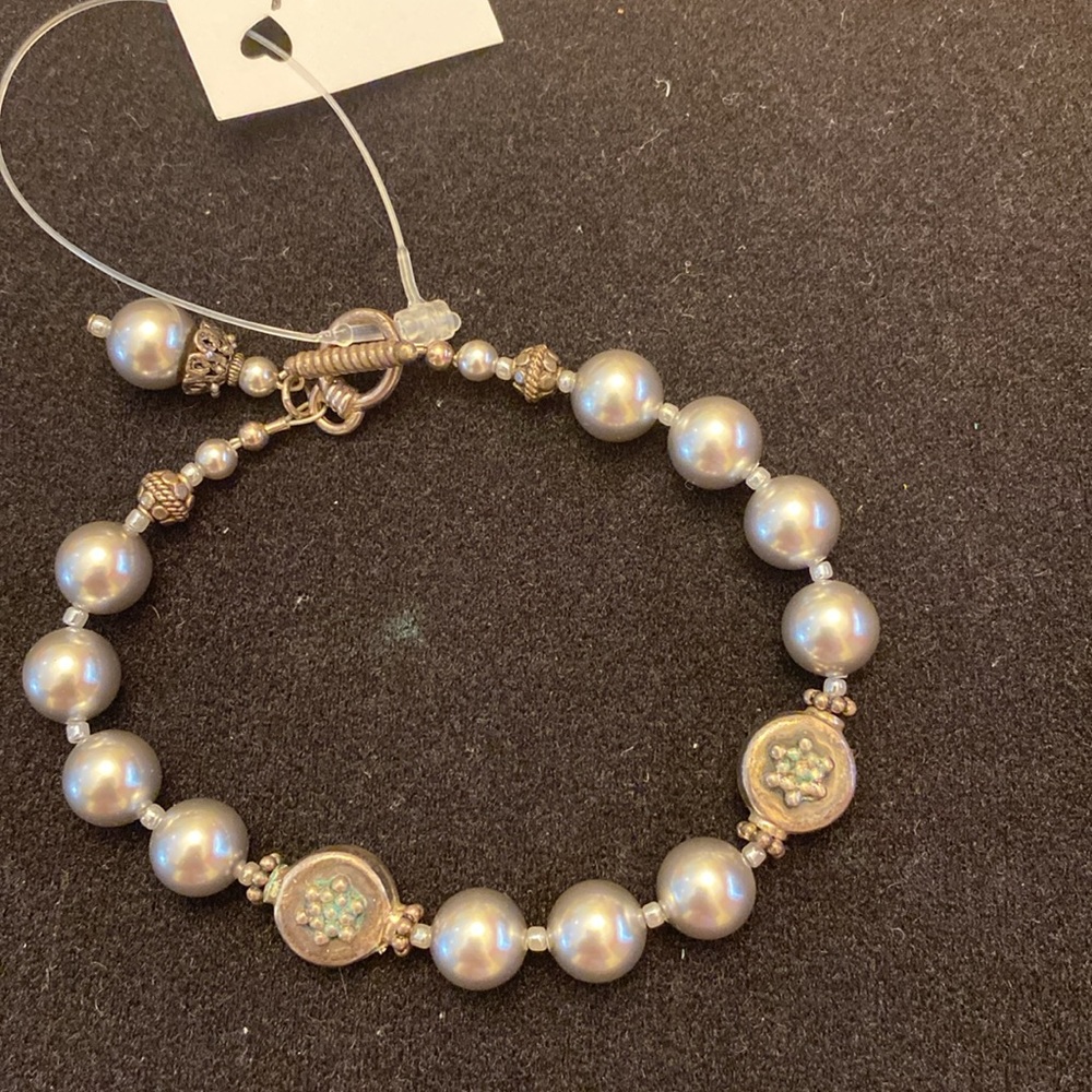 Handcrafted Glitz beads and beyond - faux silver pearls & sterling beads - Picture 2 of 4